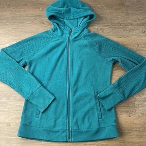 Tek Gear Women’s Turquoise Zip Up Hooded Fleece Jacket, size small